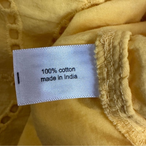 Lane Bryant 16 Eyelet Blouse Bright Yellow Cotton​ - Picture 5 of 5